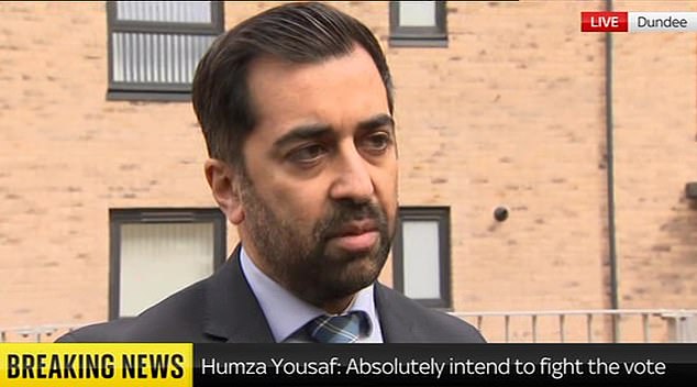 Humza Yousaf vows he WON’T quit before crunch confidence vote as he surfaces hours after cancelling speech – with JK Rowling jibing ‘Karma’s a TERF’ as SNP leader faces pressure to back down on gender ID to save his skin