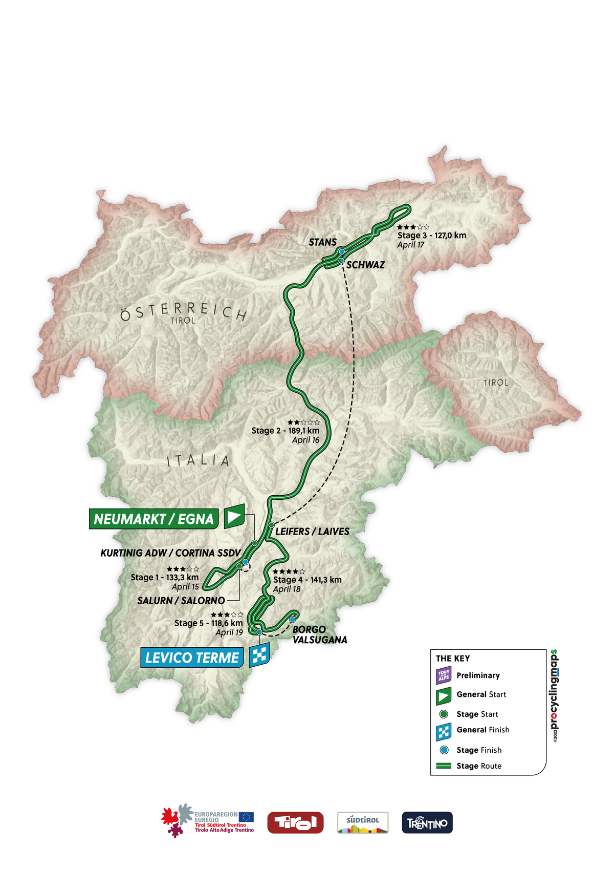 Tour of the Alps 2024 route